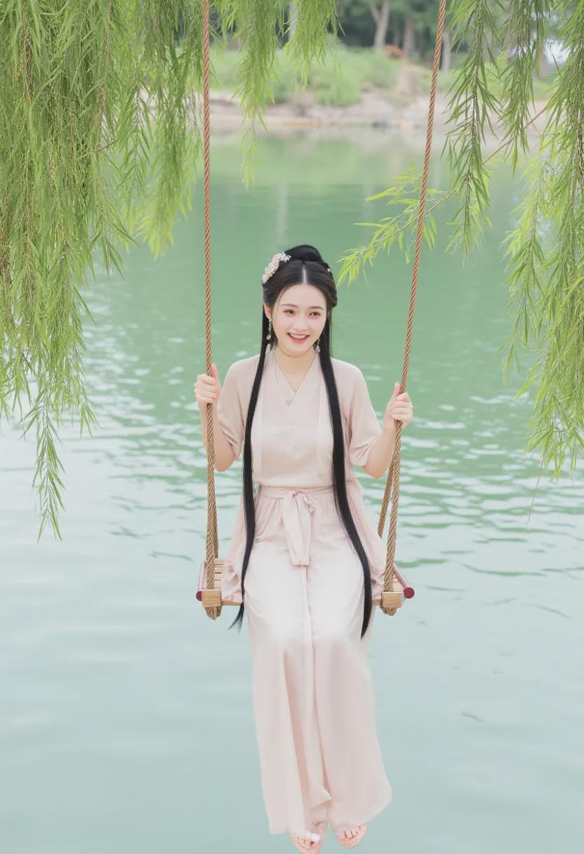 Flux Lora精美绘画模型推荐，AI绘图穿汉服的女孩