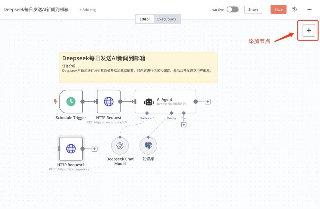 手把手教你搭建智能工作流基础篇，n8n+Deepseek大模型保姆级教程